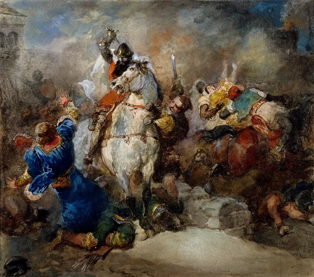 The Abduction of Rebecca II in Detail Eugene Delacroix